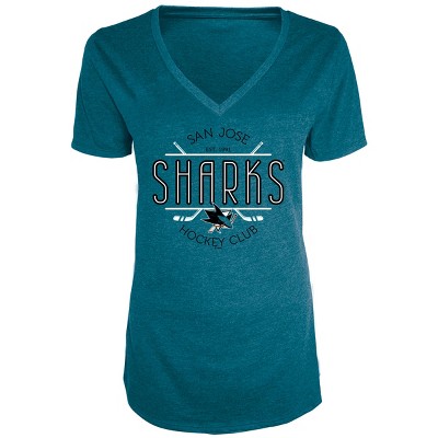  NHL San Jose Sharks Women's Blade V-Neck T-Shirt S 