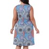 Agnes Orinda Women's Plus Size Boho Sleeveless Round Neck Midi Beach Sundress with Pocket - 4 of 4