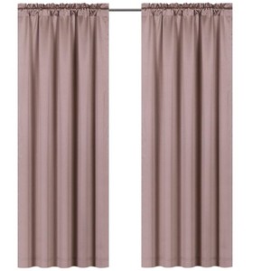 Kate Aurora Basic Faux Silk Rod Pocket Shimmery Sheer Single Window Curtain Panel - 1 of 4