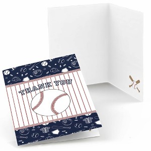 Big Dot of Happiness Batter Up - Baseball - Baby Shower or Birthday Party Thank You Cards (8 count) - 1 of 4