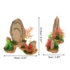 Unique Bargains Aquarium Terrariums Mountain for Fish Tank Landscape Decoration Green Beige 5.31" Height 1pcs - 4 of 4
