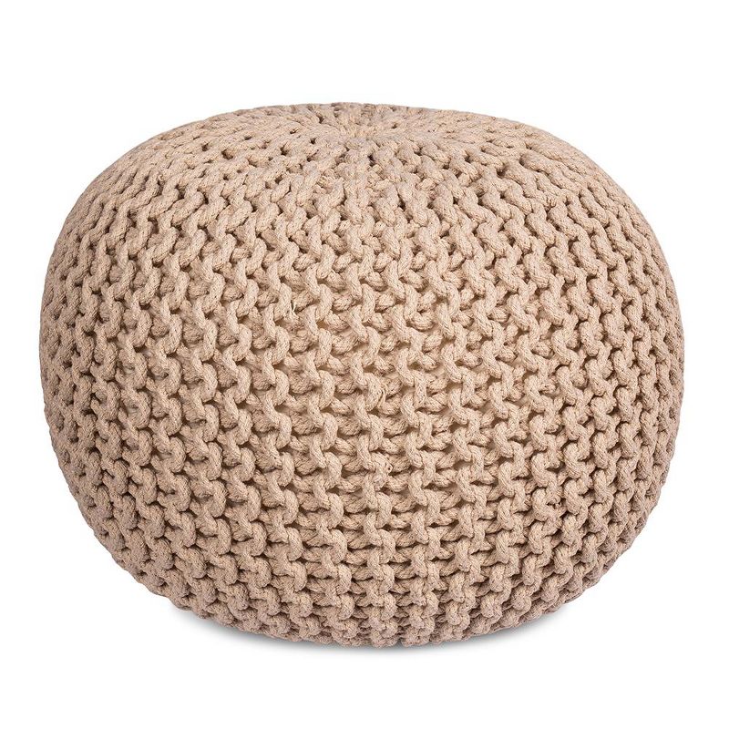 BirdRock Home Round Pouf Foot Stool Ottoman - Natural, 1 of 6