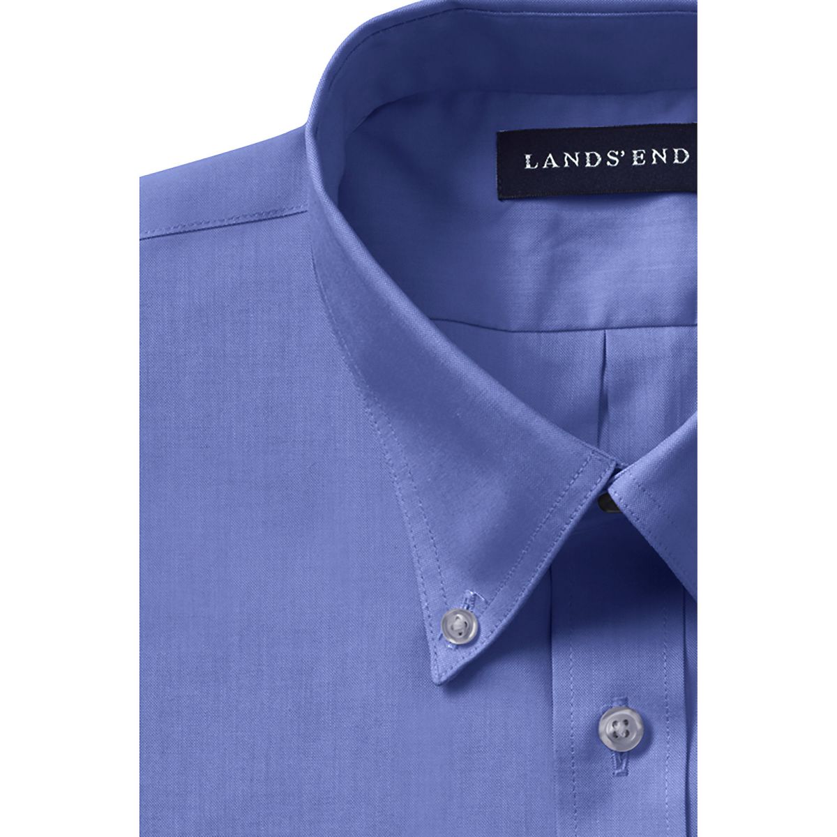 Lands' End School Uniform Men's Long Sleeve No Iron Pinpoint Dress Shirt - thumbnail 10