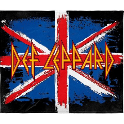 Def Leppard Blanket Painted Union Jack Flag Music Band Fleece Throw Blanket