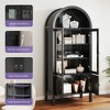 71inch Tall Arched Cabinet Kitchen Pantry with LED Light Wood Kitchen Storage Cabinets - 3 of 4