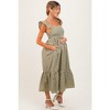 Pinkblush Olive Gingham Ruffle Strap Maternity Midi Dress - 2 of 3