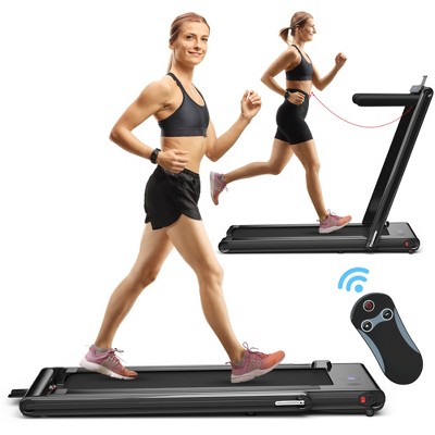 Superfit Up To 7.5mph 2.25hp 2 In 1 Dual Display Screen Folding Treadmill Jogging  Machine W/app Control Gold : Target