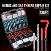 VEVOR Helicoil Thread Repair Kit, 338-Piece SAE and Metric Rethreading Tool Kit, M5, M6, M8, M10, M12, 1/4", 5/16", 3/8", 7/16", 1/2", Multicolor - 4 of 4
