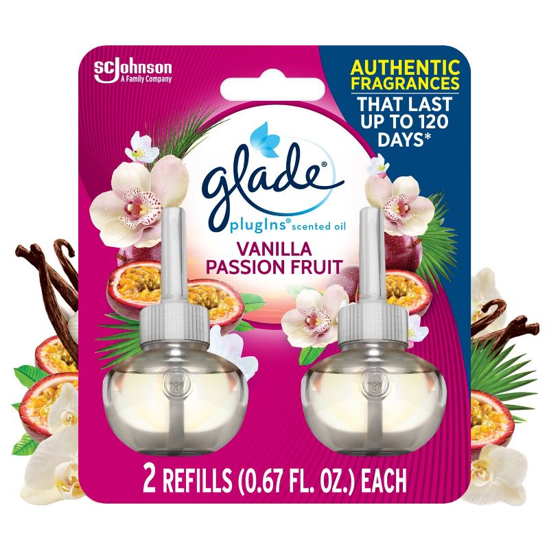 Glade PlugIns Scented Oil Air Freshener - Vanilla Passion Fruit Refill - 1.34oz/2pk, 1 of 18