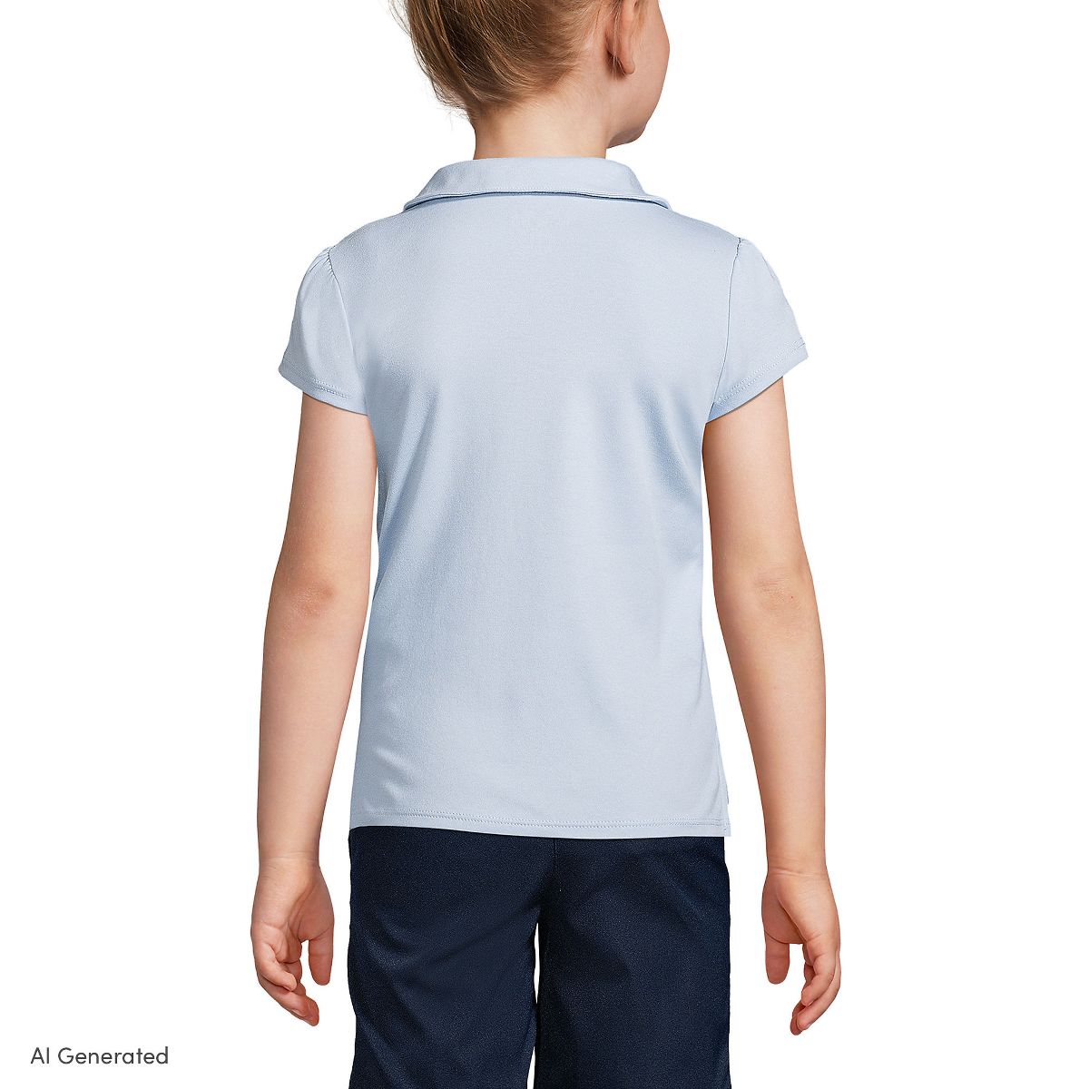Lands' End Kids Short Sleeve Peter Pan Collar Polo Shirt - thumbnail 2