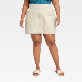 Women's High-Rise Cargo Mini A-Line Skirt - Ava & Viv™