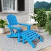 WestinTrends Malibu HDPE Outdoor Patio Folding Poly Adirondack Chair with Ottoman (2-Piece Set) - 2 of 4