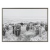 Kate and Laurel Sylvie Herd of Highland Cows Black and White Framed Canvas by The Creative Bunch Studio, 31.5 x 41.5, Gray - 2 of 4