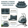 LeisureMod Modern Upholstered 2 Person Hanging Egg Swing Cushion with Headrest Large Breathable Folding Cushion - 2 of 4