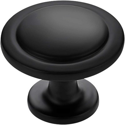 Attop 10 Pack 1-1/4 Inch Kitchen Cabinet Knobs Matte Black Zinc Pulls Door Handles for Dresser Drawers