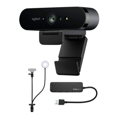 Logitech Brio Ultra HD Webcam with Knox Gear Webcam Stand Bundle