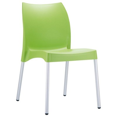 Vita Resin Outdoor Patio Dining Chair in Apple Green - Set of 2 - Compamia
