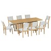 9-Piece Dining Set for 8,Walnut Rectangular Extendable Dining Table  with Upholstered Armless Kitchen Chairs for Dining Room,Farmhouse-Tanpinhause - 2 of 4