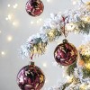 SEVOBAL D4.7" Party Decorations and Accessories Decorative  Set of 4 Glass Ball Ornaments Set for Holiday Tree Decor, Red, 4.7"*4.7"*4.7" - 3 of 4