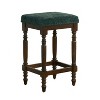 Rustic Wood Bar Stools with Upholstered Seats, Set of 2 - 26" Bar Stools - 3 of 4