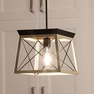 Urban Ambiance Luxury Luxe Industrial Pendant,  9"H x 10"W,  Charcoal Finish, UHP2125 - 1 of 4