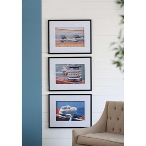 Gulches Set of 3 Boater Knots Wall Art with Black Frame - Stylish Home Decor - 1 of 4