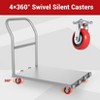 2in1 Steel Panel Truck Cart, Flatbed Cart Heavy Duty Drywall Cart Lumber Cart with 4 Swivel Casters, 1Front and 4 Side Handrails, 2000 lbs Capacity - 3 of 4