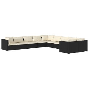 vidaXL Garden Lounge Set Black, Cream - 1 of 4