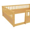 KWPZQEB Twin Size Montessori Toddler Floor Bed for Girls and Boys, Wood Bed Frame with Removable Safety Guardrails & Wood Slats - 4 of 4