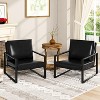 Hooseng Modern Accent Chair Set of 2, Armchairs with PU Leather Upholstery, Single Upholstered Sofa Chair, Ergonomic Lounge Living Room Chair for 2 - 4 of 4