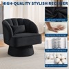 Modern Swivel Barrel Accent Chair, 360 Degree Velvet Upholstered Armchair, Striped Backrest, Comfy Lounge Chair for Living Room Bedroom Reading Nook - 4 of 4