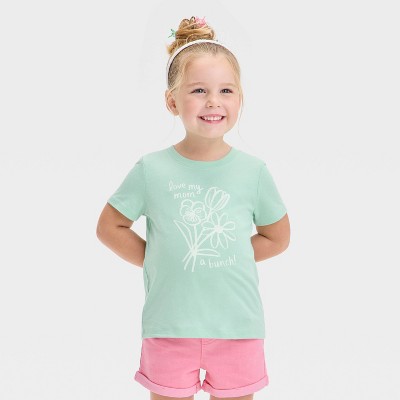 Toddler Girls' Love My Mom Graphic T-Shirt - Cat & Jack™ Light Green 3T