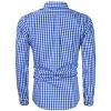 Men's Classic Retro Checkered Shirt with Contrast Collar Full Button Front Chest Pocket - 2 of 4