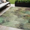 Beige Green And Artichoke Green Abstract Washable Indoor Outdoor Area Rug - 2 of 4