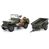 Willys Jeep 1/4-Ton Utility Truck Olive Drab with Trailer "United States Army" 1/43 Diecast Model by Militaria Die Cast - 2 of 4