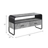 Acme Furniture 39" Raziela TV Stand and Console Concrete Gray and Black Finish: Metal Frame, Adjustable Shelves, No Tools Assembly - 4 of 4