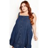 Women's Plus Size Island Denim Dress - mid wash | CITY CHIC - 2 of 4