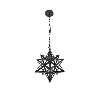 Bertrand Criss-Cross Star Black Iron Pendant