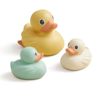 3-Piece Floating Duck Bath Toy Set, Watertight and Squeezable for Babies 6 Months and Up - 1 of 4