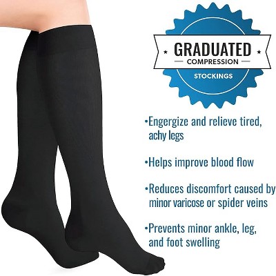 Heelbo - Comp Stockings 15-20mmHg-Black-M