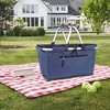 Generic Picnic Basket Collapsible Shopping Basket with Lid 27L Large Market BGeneric asket - 2 of 4