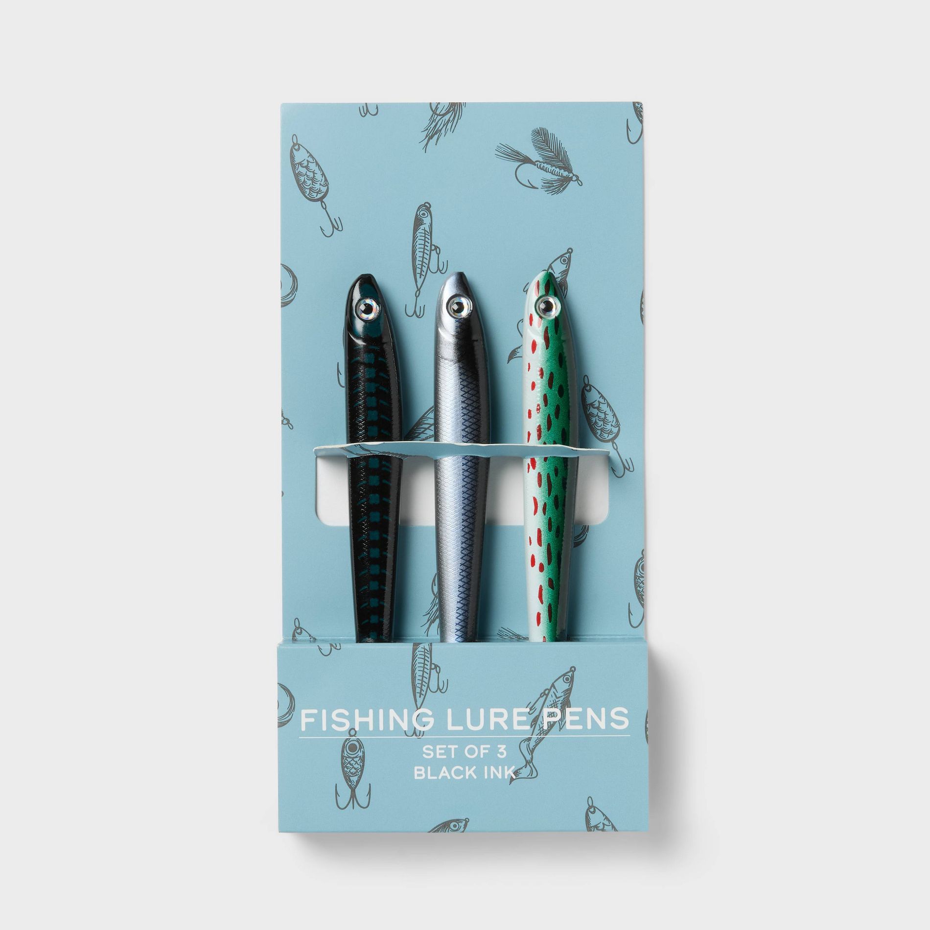 3pk Fish Ballpoint Black Ink Pen Set - Spritz™
