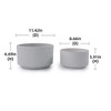 NAYSAYE Planter Set of 2 Ceramic Flowerpot Ribbed Texture for Indoor Outdoor Garden, Milk White, 11.42"*11.42"*6.7" - 3 of 4