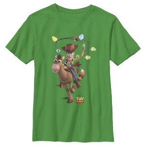 Boy's Toy Story Christmas Light Woody Lasso T-Shirt - 1 of 3