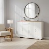 FurnitureR Modern Farmhouse Sideboard Buffet Storage Cabinet, Wooden Coffee Buffet Table with Drawer and Shelves, 43.3" Barn Doors Storage Cabinet - 4 of 4