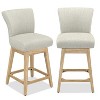 Dyonery Solid Wood Swivel Counter Upholstered Bar Stool 26.8" Height Set of 2 Barstools with Back & Arms for Kitchen Island,Home Bar - 3 of 4