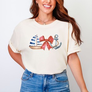 Simply Sage Market Coquette Ship Anchor Garment Dyed Tee - 1 of 4