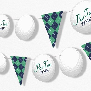 Big Dot of Happiness Golf Garland Banner Par Tee Birthday or Retirement Decorations Backdrop 30 Feet of Cord 15 Double Sided Paper Golf Ball Shapes - 1 of 4