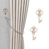 Unique Bargains Curtain Holdbacks Mini Crown Hooks Zinc Alloy 3.74"x2.36" 1Pair - 2 of 4