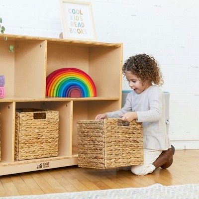 Birch Harmony 5-Compartment Mobile Storage Cabinet in Natural Finish